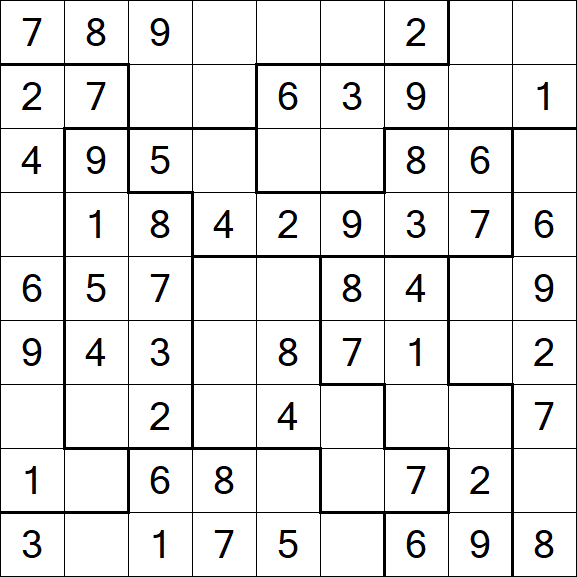 Jigsaw Sudoku - Simple