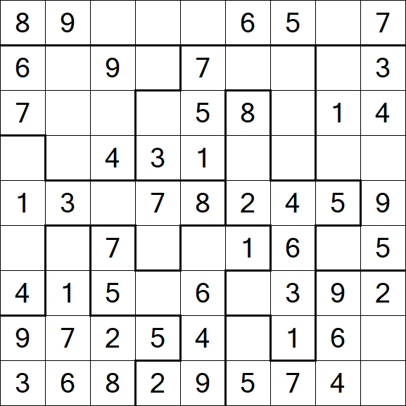 Jigsaw Sudoku - Einfach