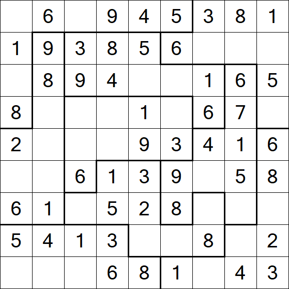 Jigsaw Sudoku - Einfach
