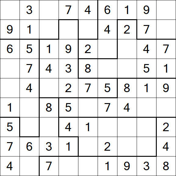Jigsaw Sudoku - Einfach