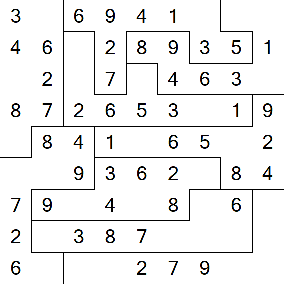 Jigsaw Sudoku - Simple