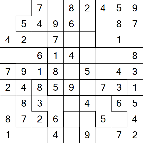 Jigsaw Sudoku - Simple