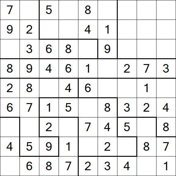Jigsaw Sudoku - Simple