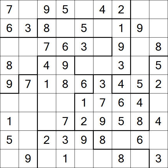 Jigsaw Sudoku - Easy