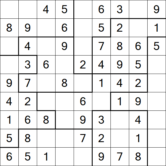 Jigsaw Sudoku - Easy