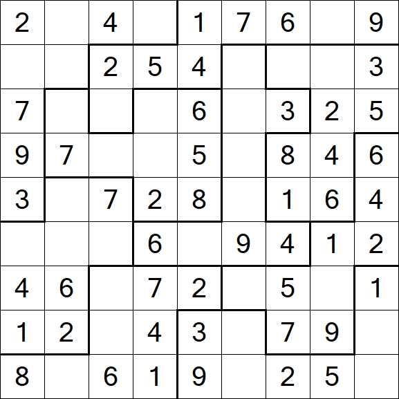 Jigsaw Sudoku - Easy