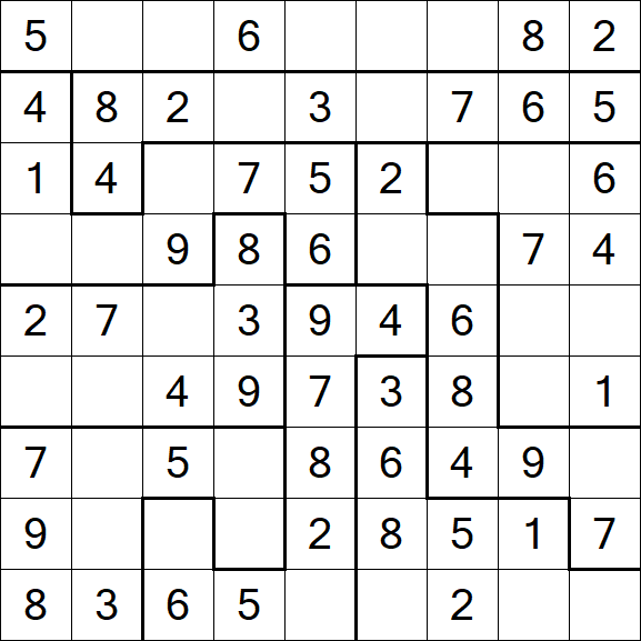 Jigsaw Sudoku - Easy