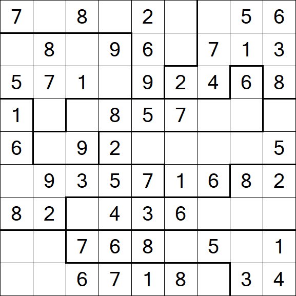 Jigsaw Sudoku - Easy