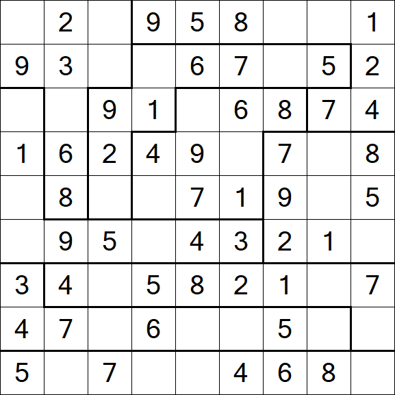 Jigsaw Sudoku - Easy