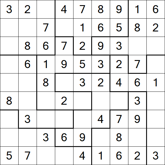 Jigsaw Sudoku - Simple