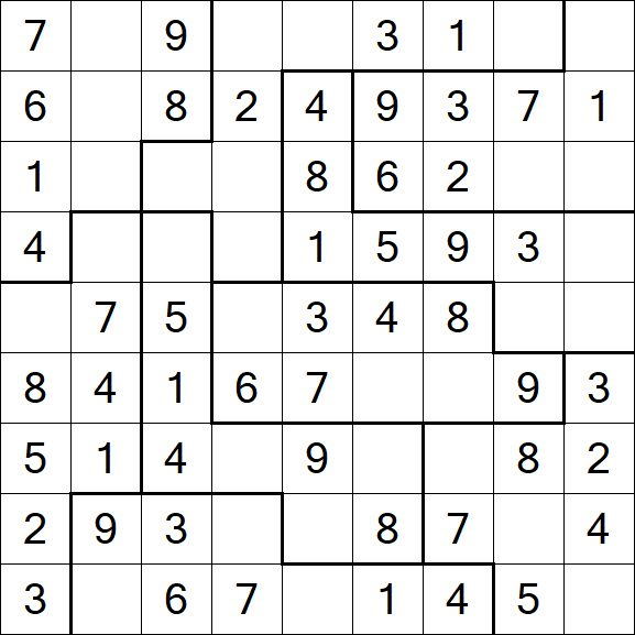 Jigsaw Sudoku - Simple