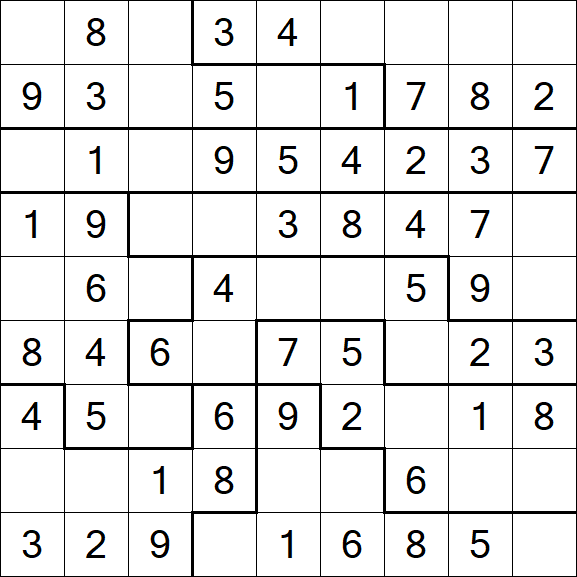 Jigsaw Sudoku - Simple