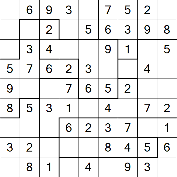 Jigsaw Sudoku - Easy
