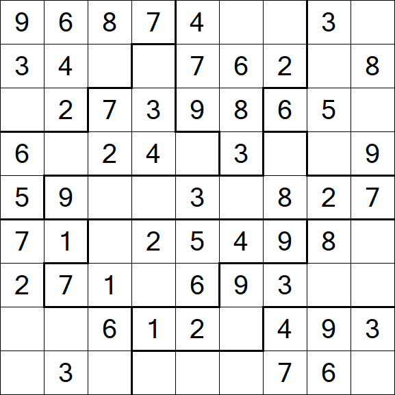 Jigsaw Sudoku - Easy