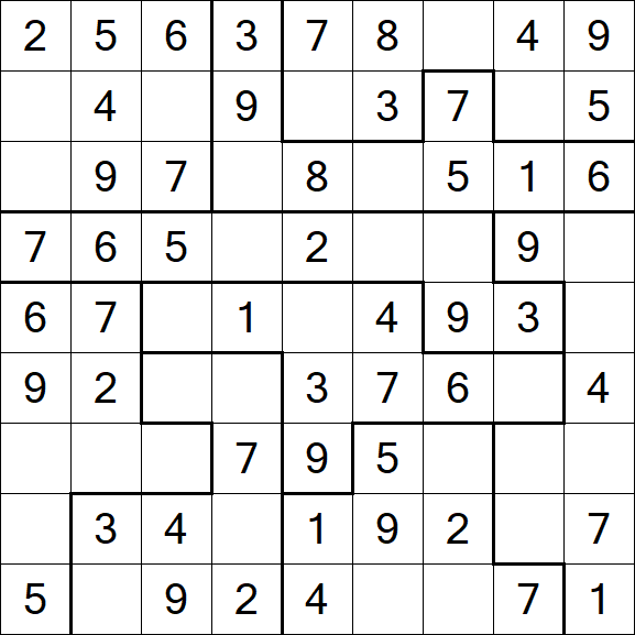 Jigsaw Sudoku - Easy