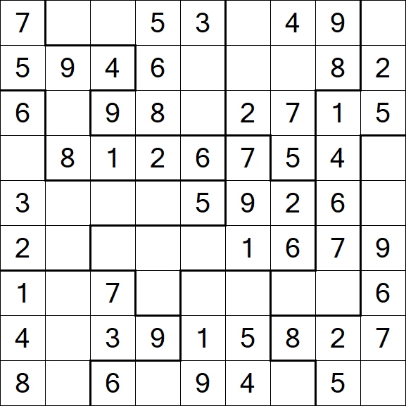 Jigsaw Sudoku - Easy