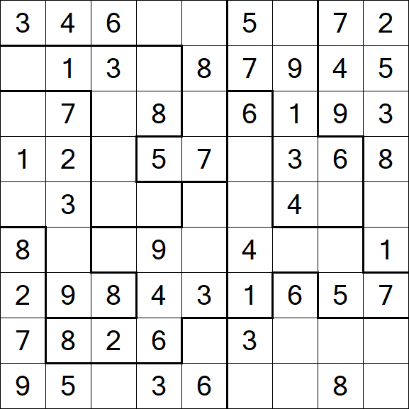 Jigsaw Sudoku - Easy