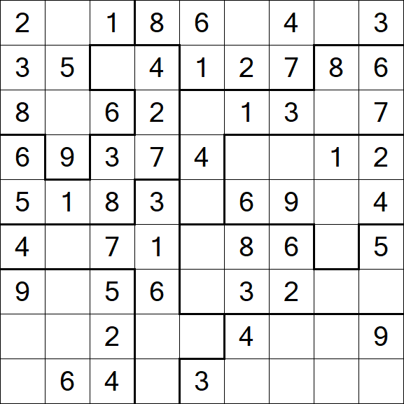 Jigsaw Sudoku - Easy