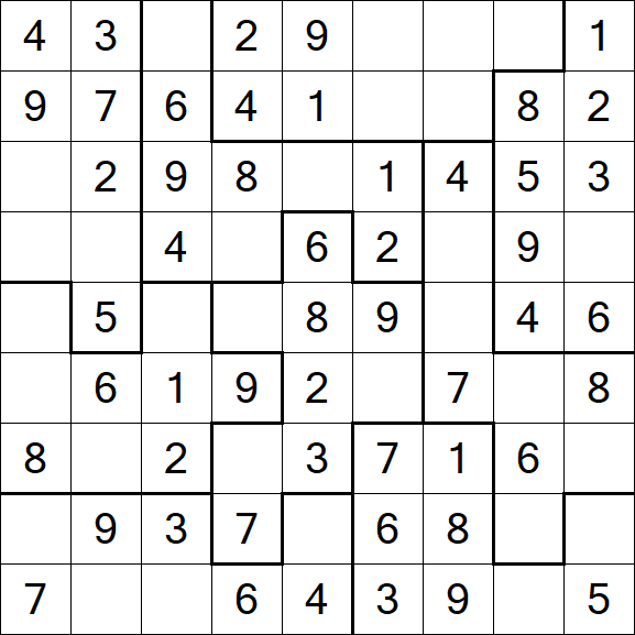 Jigsaw Sudoku - Simple