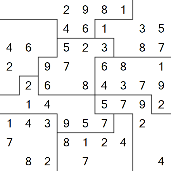 Jigsaw Sudoku - Simple