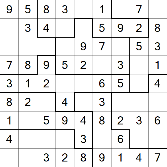 Jigsaw Sudoku - Simple