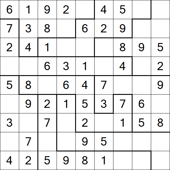 Jigsaw Sudoku - Simple