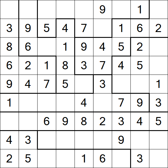 Jigsaw Sudoku - Simple