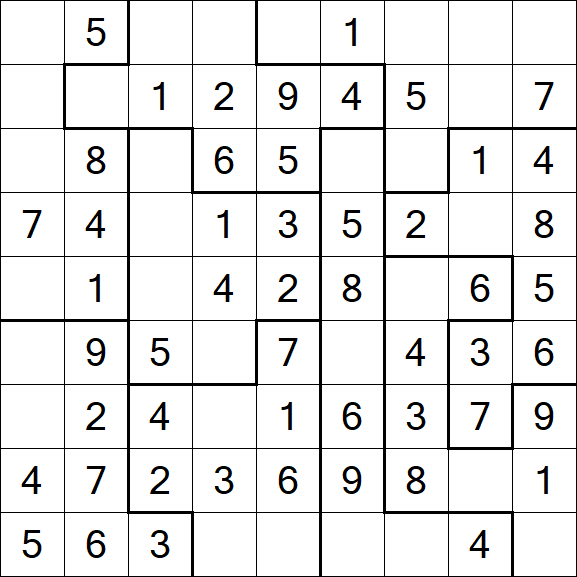 Jigsaw Sudoku - Simple