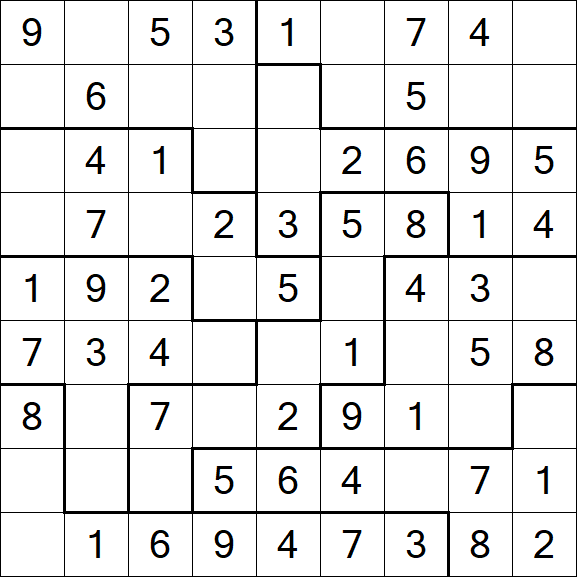 Jigsaw Sudoku - Easy
