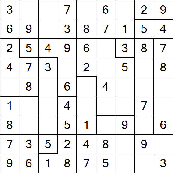 Jigsaw Sudoku - Easy