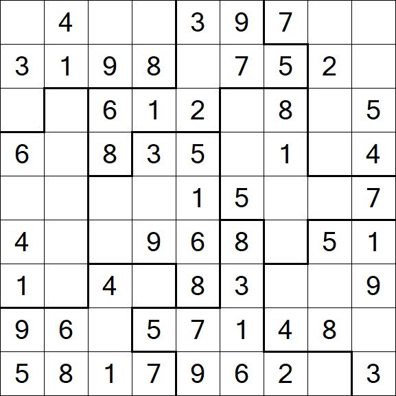 Jigsaw Sudoku - Easy