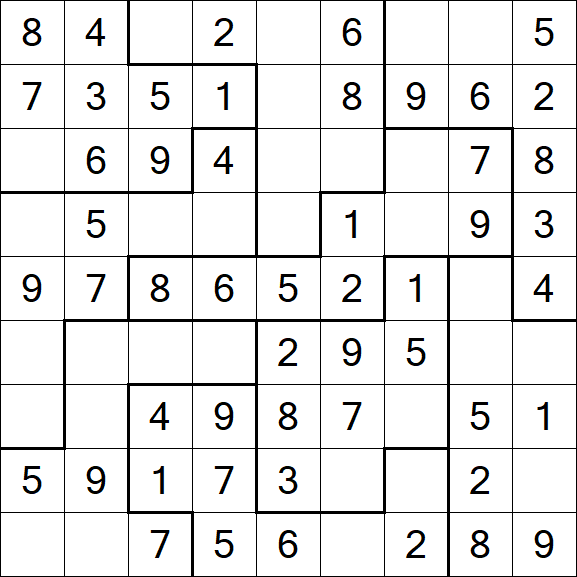 Jigsaw Sudoku - Easy