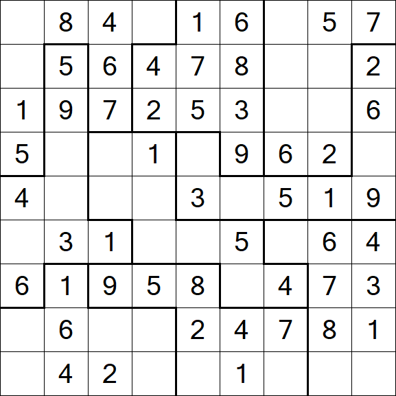Jigsaw Sudoku - Simple