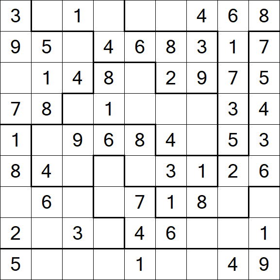 Jigsaw Sudoku - Simple