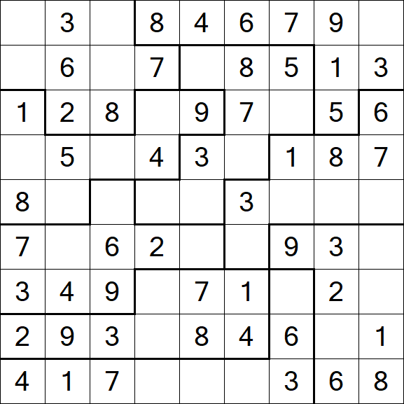 Jigsaw Sudoku - Simple