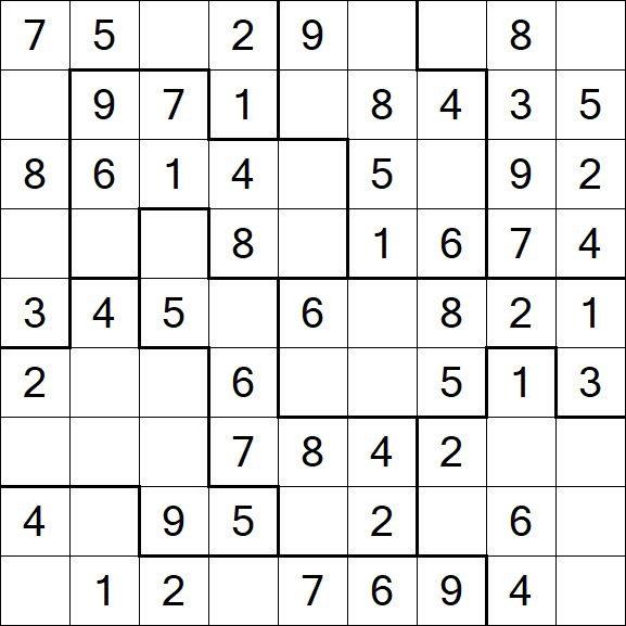 Jigsaw Sudoku - Simple