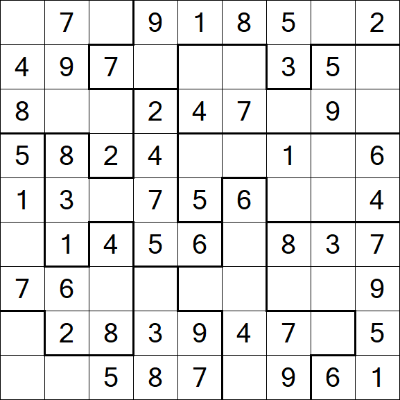 Jigsaw Sudoku - Simple