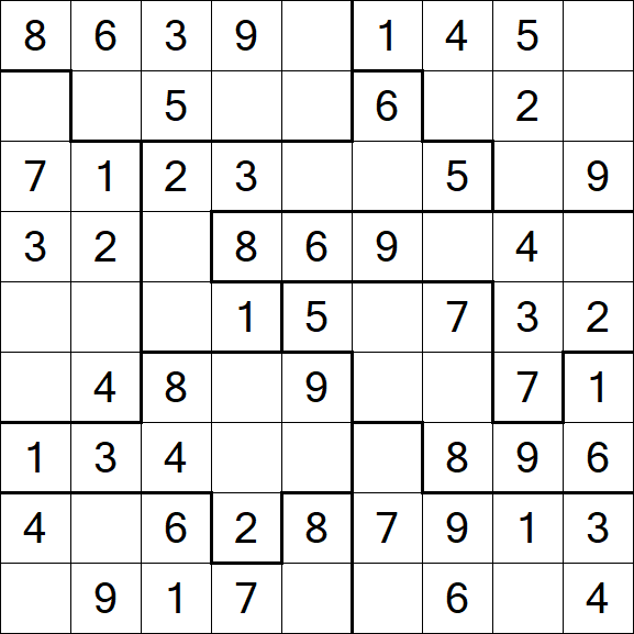 Jigsaw Sudoku - Simple