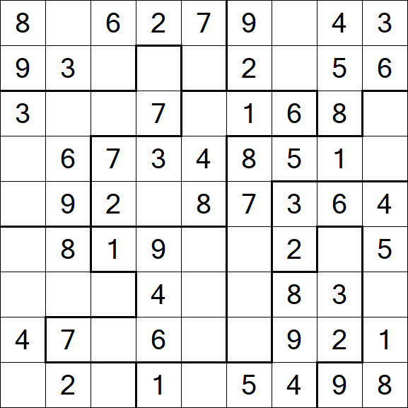 Jigsaw Sudoku - Simple
