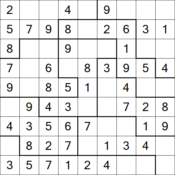 Jigsaw Sudoku - Simple