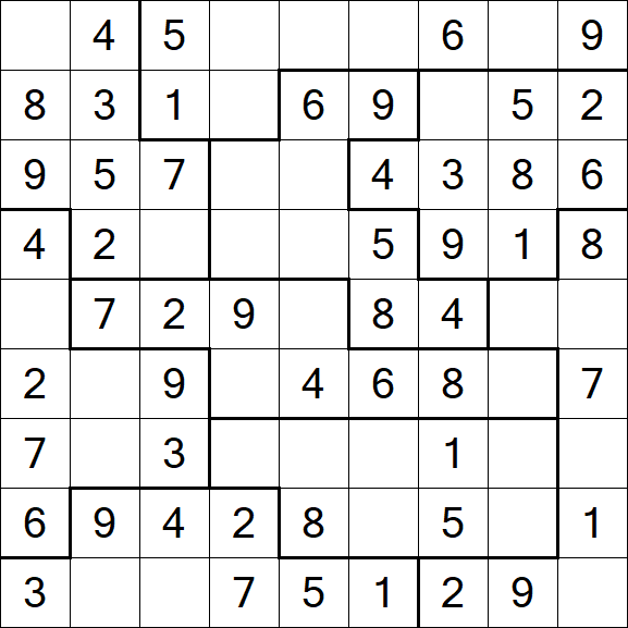 Jigsaw Sudoku - Simple