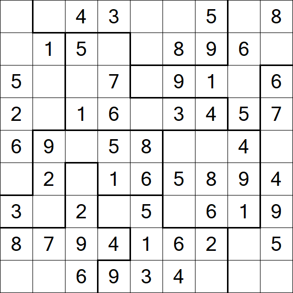 Jigsaw Sudoku - Simple