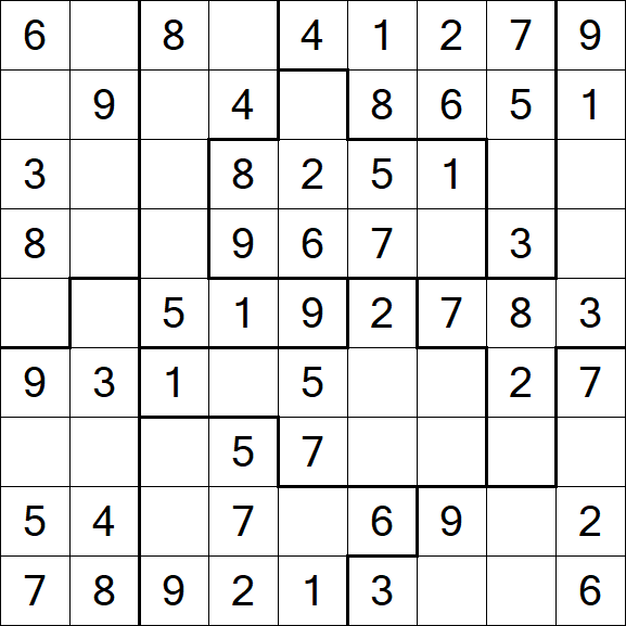 Jigsaw Sudoku - Simple