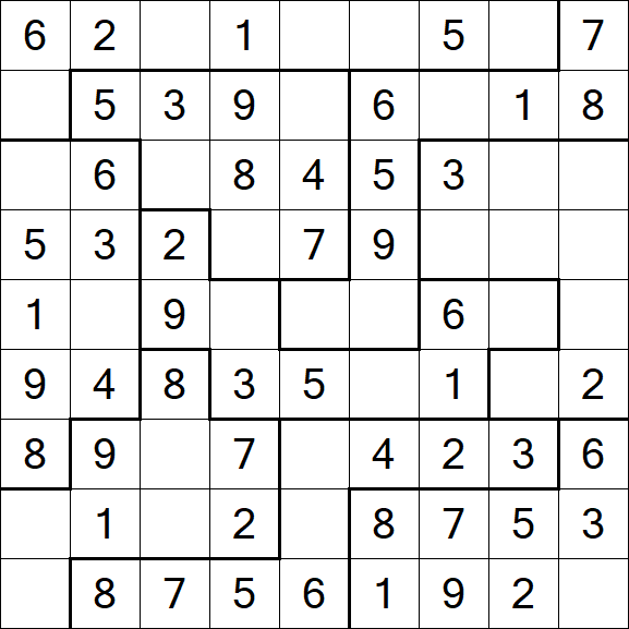 Jigsaw Sudoku - Simple