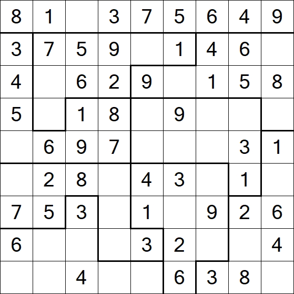 Jigsaw Sudoku - Simple