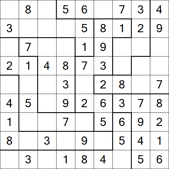 Jigsaw Sudoku - Simple
