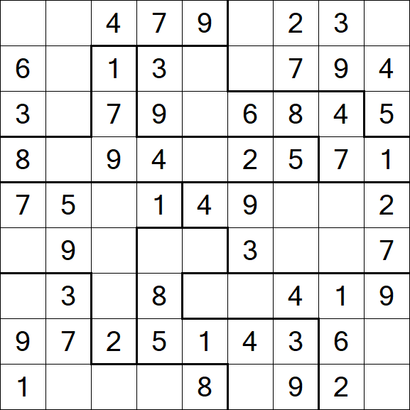 Jigsaw Sudoku - Simple