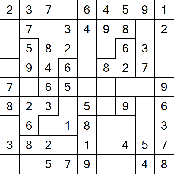Jigsaw Sudoku - Simple