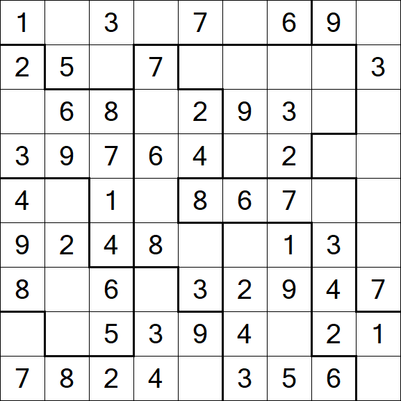 Jigsaw Sudoku - Simple