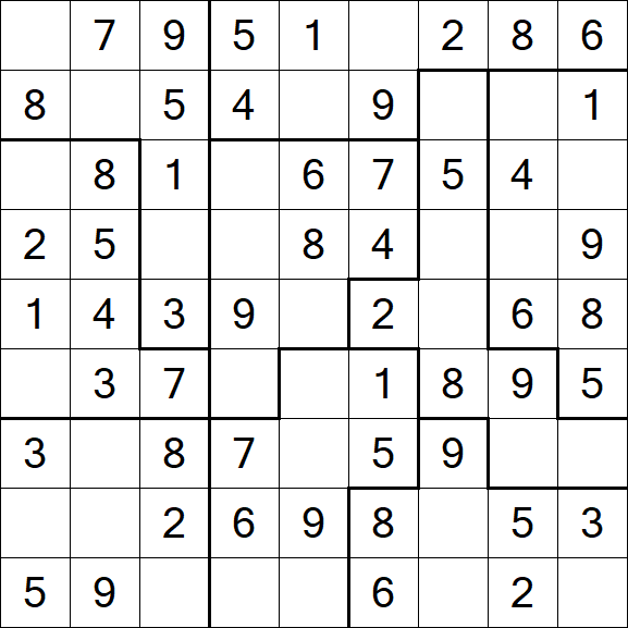 Jigsaw Sudoku - Simple